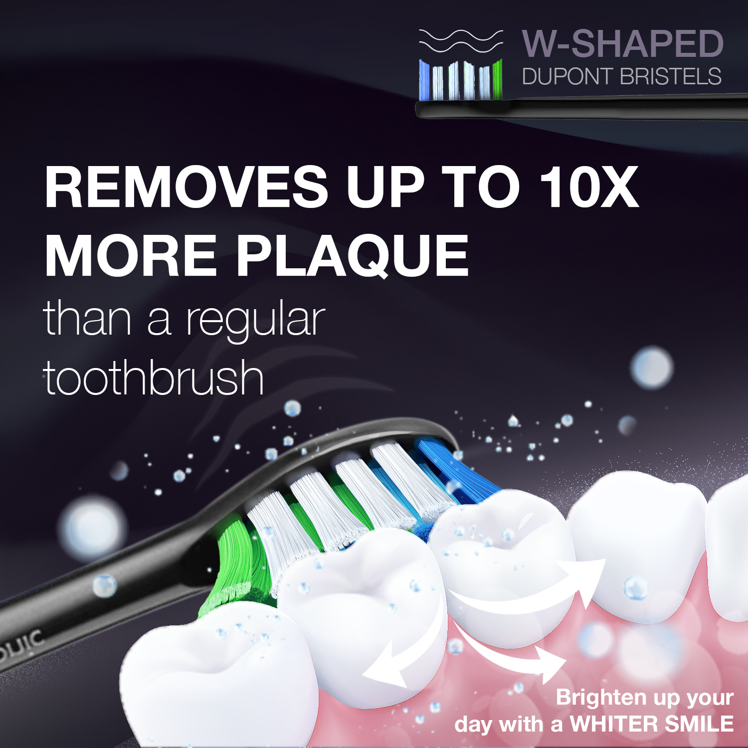 Wagner & Stern WHITEN+ Edition. Smart Electric Toothbrush with Pressure Sensor. 5 Brushing Modes and 3 Intensity Levels, 8 Dupont Bristles, Premium Travel Case.