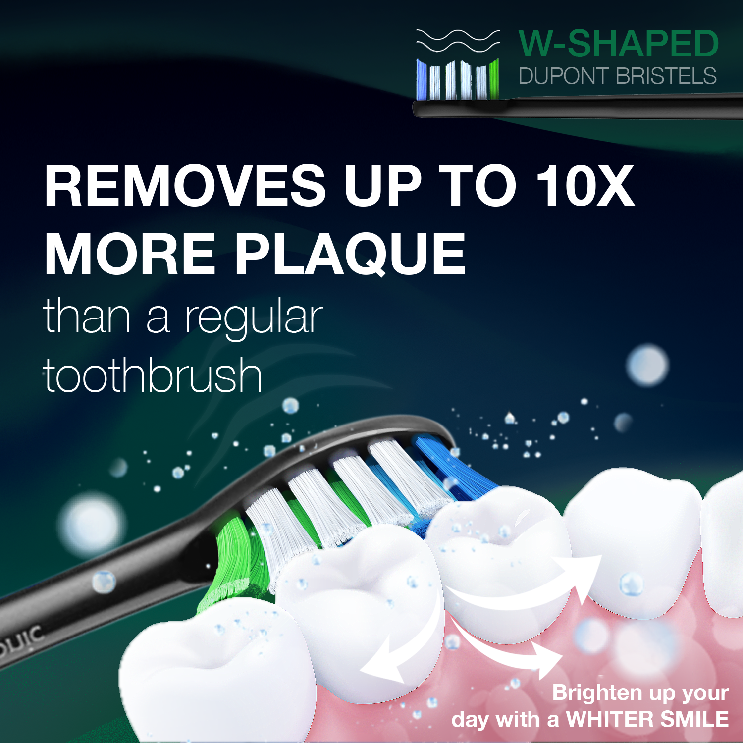 Wagner & Stern WHITEN+ Edition. Smart Electric Toothbrush with Pressure Sensor. 5 Brushing Modes and 3 Intensity Levels, 8 Dupont Bristles, Premium Travel Case.